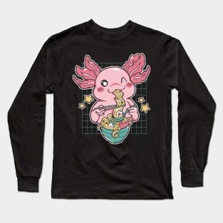 Plush Axolotl Ramen Shirt Kawaii Stuff Japanese Ramen Bowl Long Sleeve T-Shirt